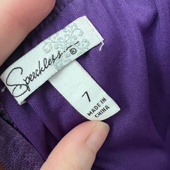 Speechless juniors size 7 strapless purple dress with black sequins. Has Pockets - Picture 3 of 3